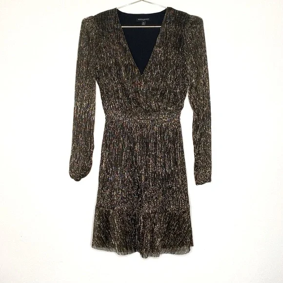 gold banana republic dress Banana Republic Factory Dresses | Gold Metallic Pleated Dress Banana Republic | Color: Gold